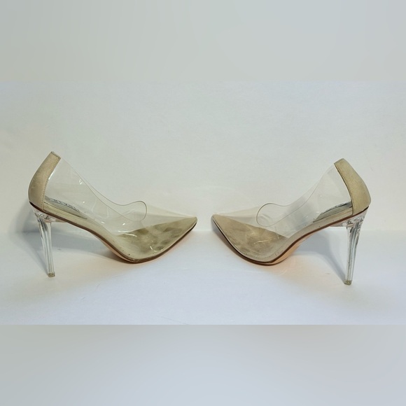 REVOL Glass Doll Clear Stiletto High Heels with Pointed Toe Size 10 - Picture 2 of 11